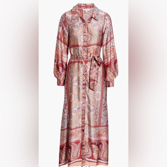NWT BTFL-Life Long Sleeve Maxi Shirt Dress Sz S Beautiful - Picture 4 of 11